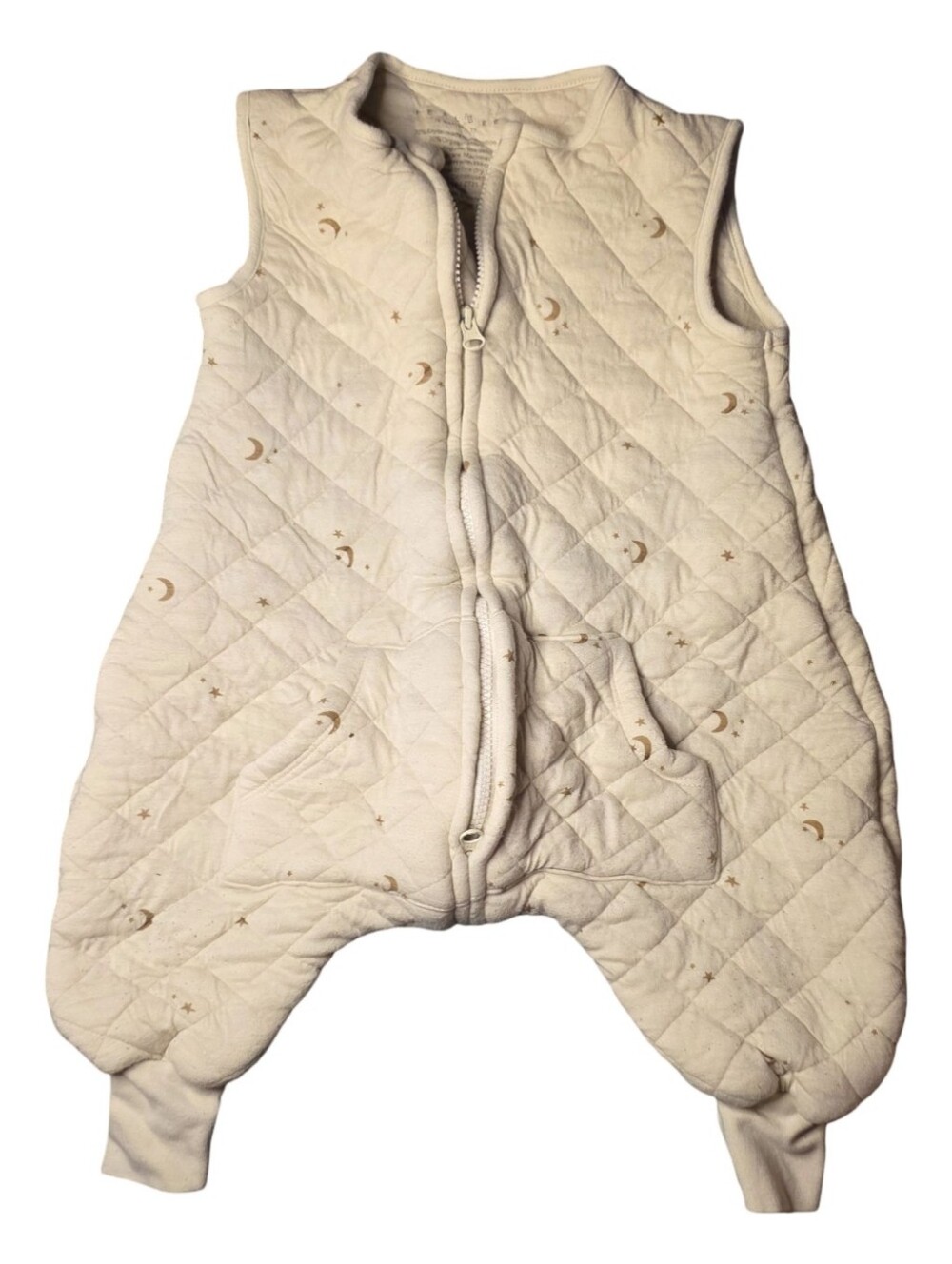 Tealbee DreamSuit Quilted Bamboo Sleep Sack Walker 12M Beige Moon Star